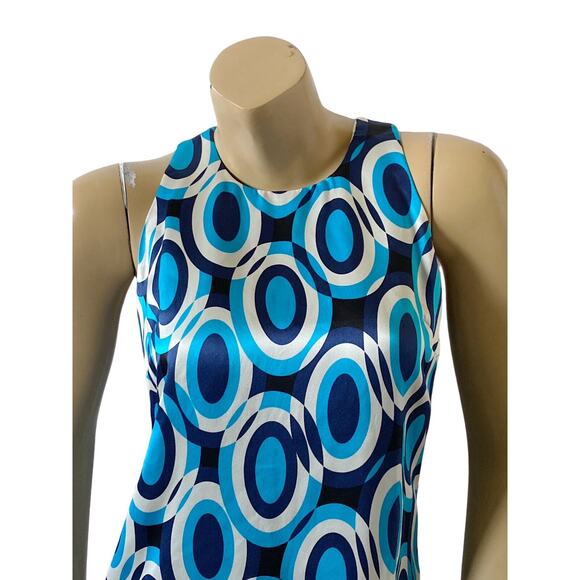 INC Womens Petite Size 6P Sleeveless Mod Print Silk Back Zip Tank Top Shirt - Picture 5 of 7